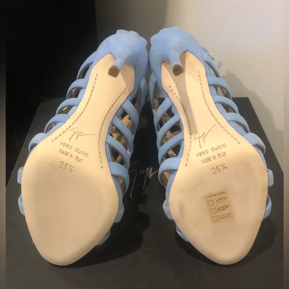 Giuseppe Zanotti Coline Cutout Suede Sandals -Blue (36.5) - Picture 4 of 5
